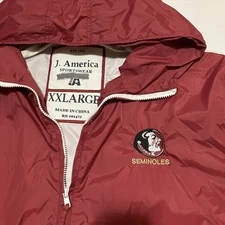 J America FLORIDA STATE SEMINOLES Windbreaker  Maroon Pullover Hoodie Size 2XL