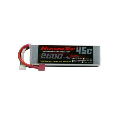RoaringTop 11,1V 2600mAh 3S 45C Lipo Akku mit T Stecker für RC Auto Boot LKW