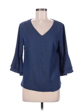Naif Women Blue 3/4 Sleeve Blouse M