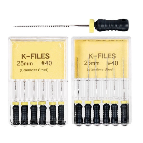 6*/Confezione Dentale Acciaio Inox Endodontico Canale Radice K-Files 21/25/31mm Uso Manuale - Foto 26 di 38