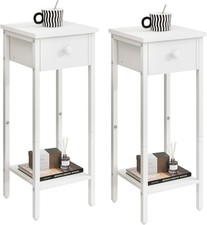 IBUYKE Slim Bedside Table Set of 2, Narrow Nightstand with Drawer, Telephone(7B)
