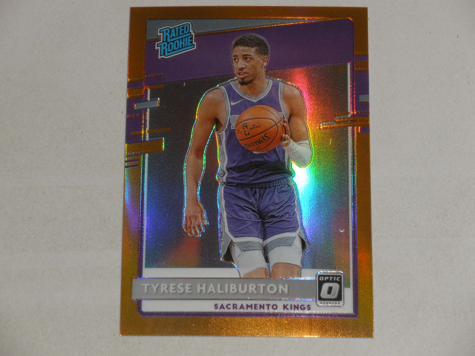 2020-21 Donruss Optic Rated Rookie Orange Prizm 162 Tyrese Haliburton 103/199 RC