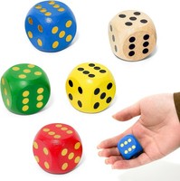 30Mm WüRfel Groß 5 StüCk Holz WüRfel | Natur Holz SpielwüRfel Ohne Grate Farb