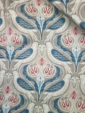 Art Nouveau Style Heavy Lined Pr Of Curtains 76 w Each X 86in D £300 Custom Made