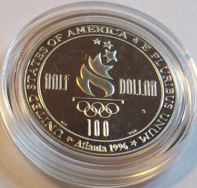 1996 S SOCCER KEY LOW MINT ATLANTA OLYMPIC  HALF DOLLAR COMMEMORATIVE LOT PROOF - Image 2 of 2