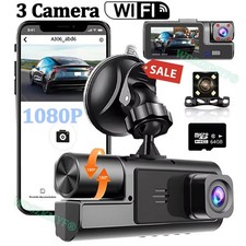 3Camera Dash Cam 1080P Dual Lens Front  Rear, WiFi, Night Vision