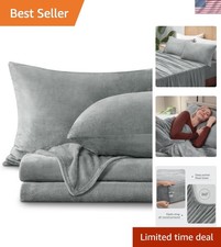Fleece Sheets Queen Size Bed Set, Super Soft and Warm Plush Flannel-Like Quee...