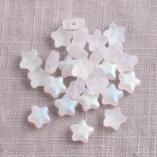30 Pcs Matte White 8mm Small Star Shape Crystal Lampwork Glass Small,