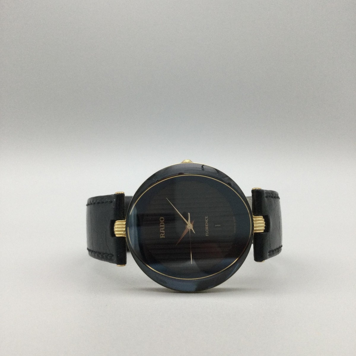 Rado Florence Womens Watch 32mm Black Gold Tone Leather 152.3694.2