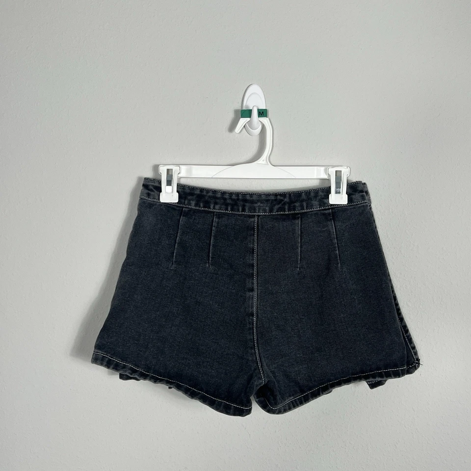 John Galt Brandy Melville Y2K Falda Skort Negra Plisada Mini Denim Gótico Punk Pequeña Foto 3 de 4