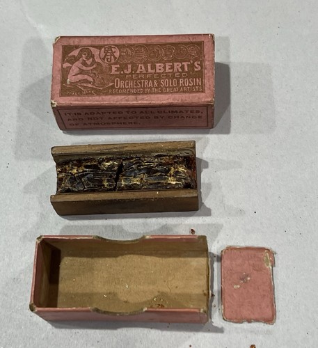 1890's E.J. Albert's Perfected Orchestra & Solo Rosin Box EJ Albert Violins Dry