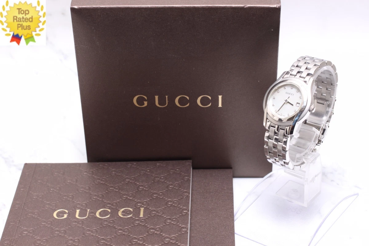 GUCCI Watches 5500L White shellDial Stainless Steel Quartz Analog display ... Gucci 5500l Watch - Etsy main image 2