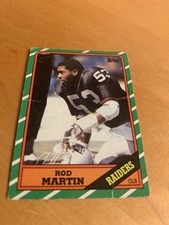 1986 Topps #71 Rod Martin Los Angeles Raiders Football Card