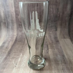 Revolver Brewing 8" Tall Clear Etched Pint Glass Pilsner Texas