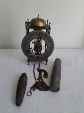 Vintage German Tempus Fugit Skeleton Pendulum Clock