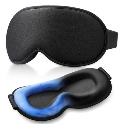 3D gewichtete kühlende Gel Augenmaske zum Schlafen, 6oz 1 Stück (1er Pack), schwarz