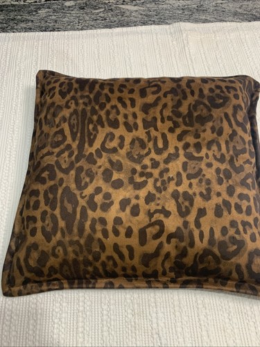 Black And Brown Cheetah Leopard Print Pillow 16” X 16” Square Faux Skin New - Picture 9 of 14