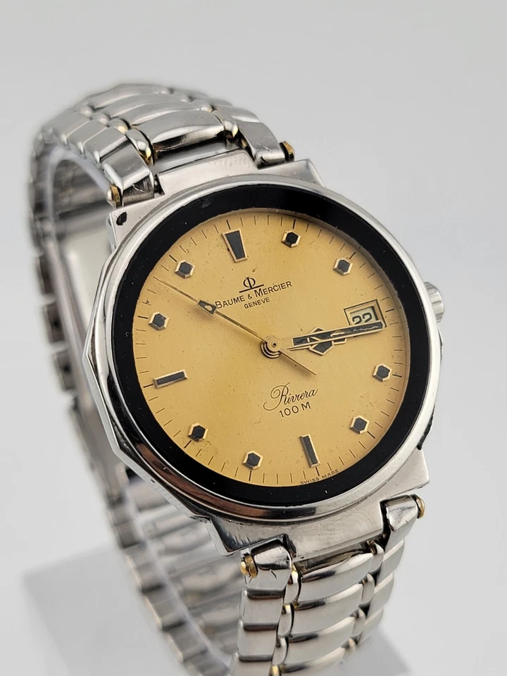 Reloj Baume Mercier Riviera Vintage Caja Octogonal Plateado Acero Inoxidable Foto 2 de 4