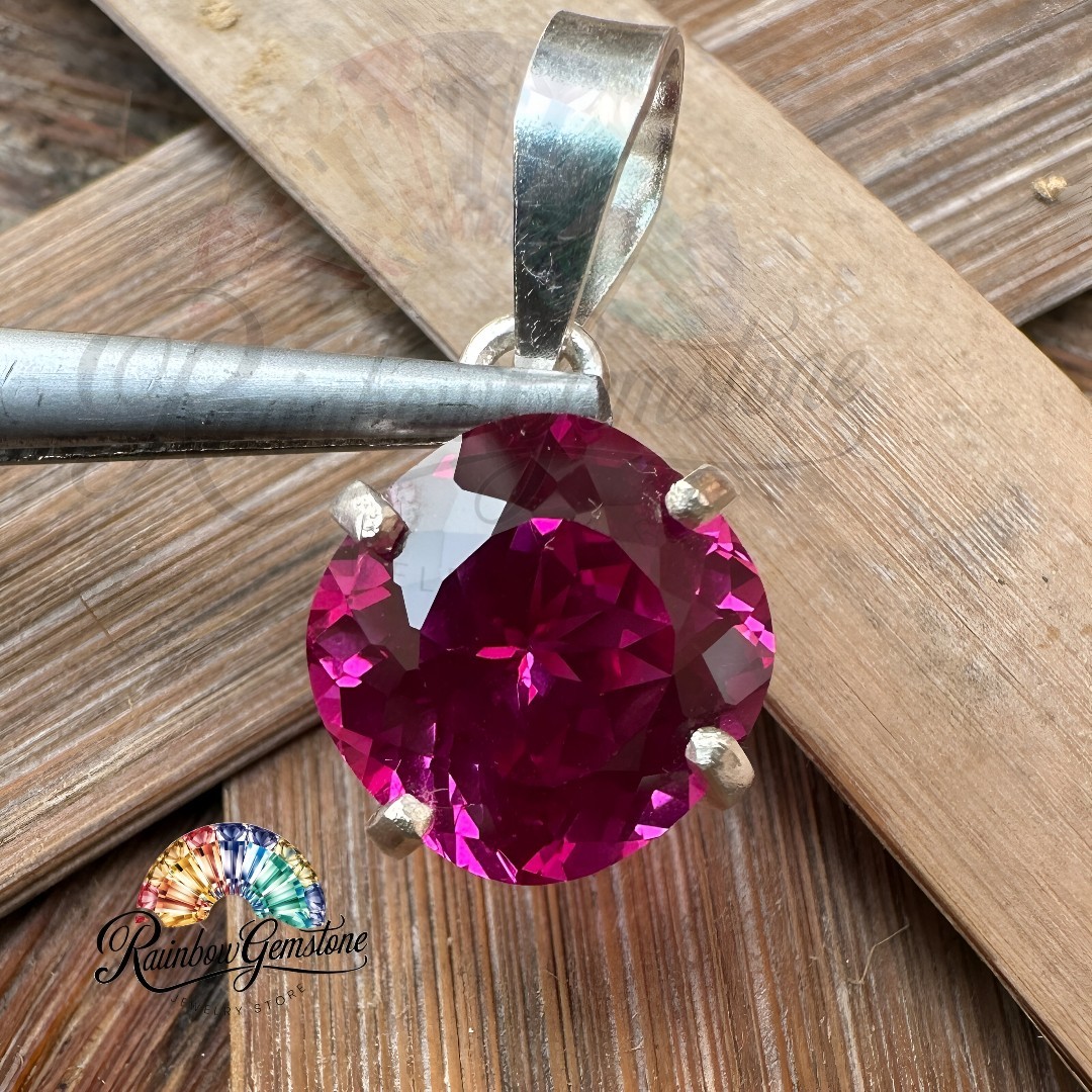 15.40 Ct Natural Rhodolite Garnet 925 Sterling Silver Pendant  