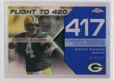 2008 Chrome Collection Flight to 420 Blue Refractor 4/50 Brett Favre HOF 4at