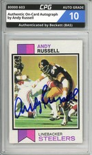 Authentic On-Card Autograph Signed by Andy Russell CPG Auto Grade 10