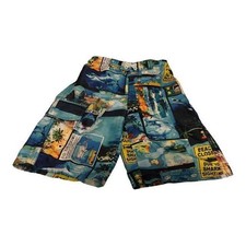 Ocean Pacific Boys Shorts Size M 8 Swim Trunks Board Shark At The Beach