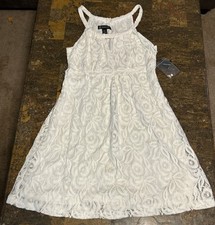 INC International Concepts White Lace Sleeveless Cotton  Dress Size Small Fairy