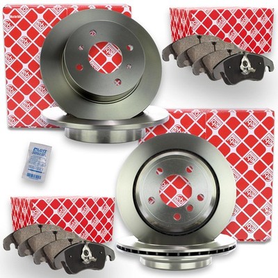 Febi Bremsscheiben + Beläge Vorne + Hinten passend für AUDI A4 B9 Avant 8W5, 8WD