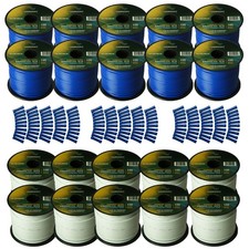 Harmony Car Primary 14 Gauge Power or Ground Wire 2000 Feet 20 Rolls White Blue