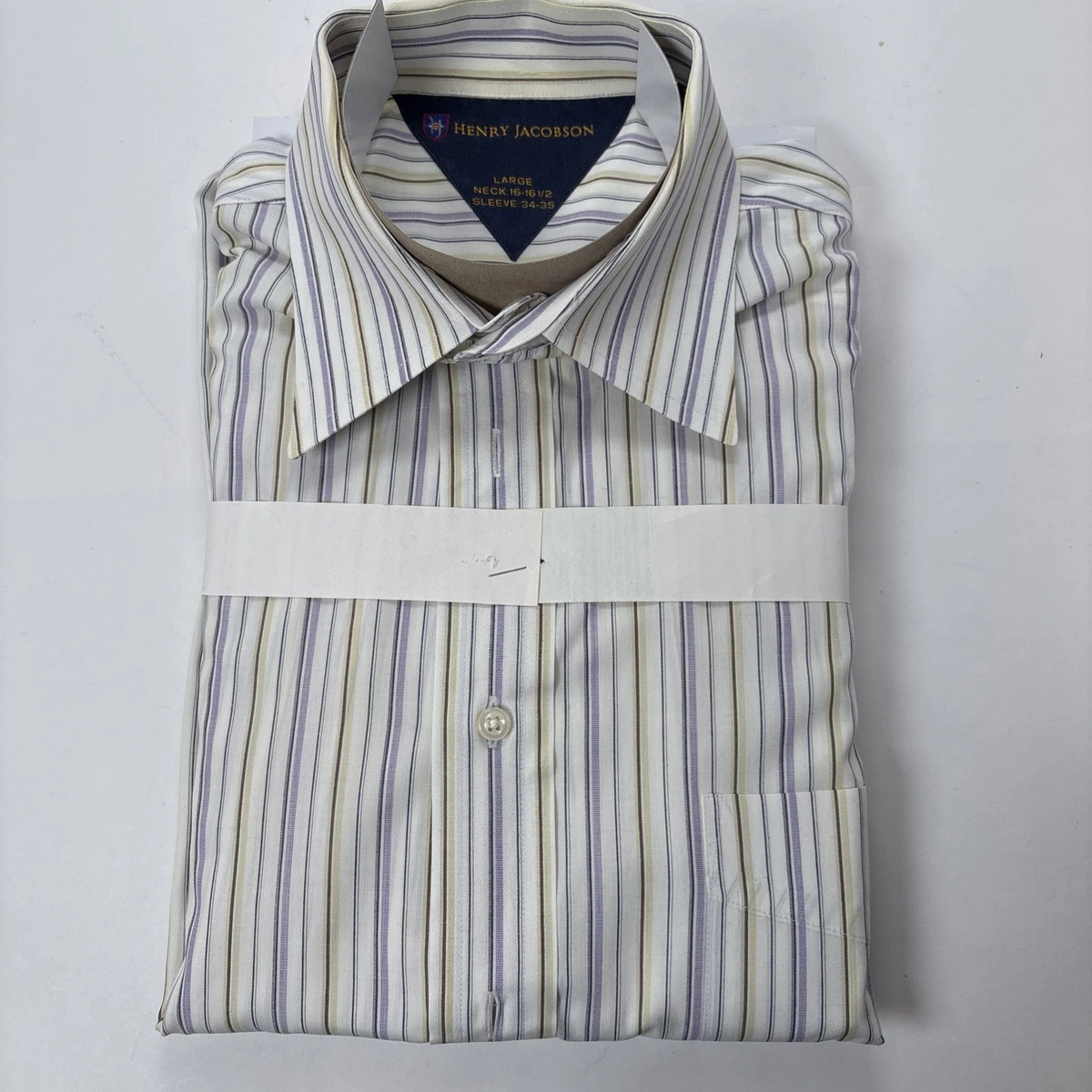 henry jacobson dress shirts Henry Jacobson Mens Copper Plaid Cotton L/S Dress Shirt sz XXL (11054) NEW