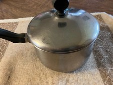 Vintage Farberware 1 Qt Saucepan with Lid Stainless Aluminum Clad USA