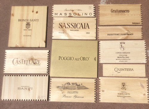 ALL ITALIAN 🇮🇹 Wood Wine Box 12 Panel lot Crate ends Vineyard Italy 🇮🇹