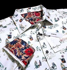 Robert Graham WINTER WONDERLAND Holiday Medium Cream Classic Sport Shirt