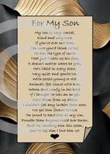 REDESIGNED 'For My Son' -  A5 Card Birthday Card for Him Birthday Love