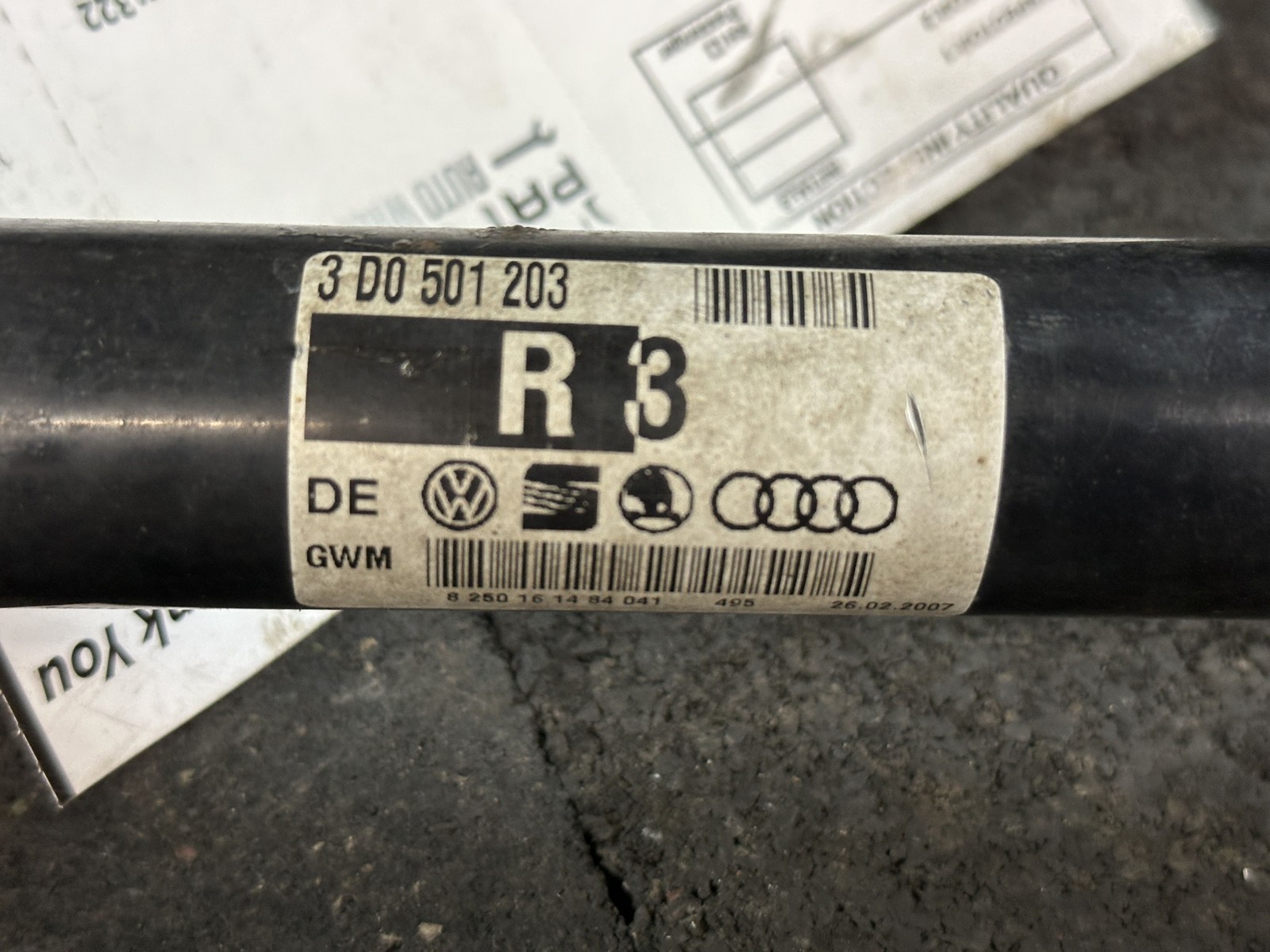 03-12 BENTLEY CONTINENTAL GT 6.0 AWD REAR LEFT SIDE CV AXLE SHAFT 3D0501203