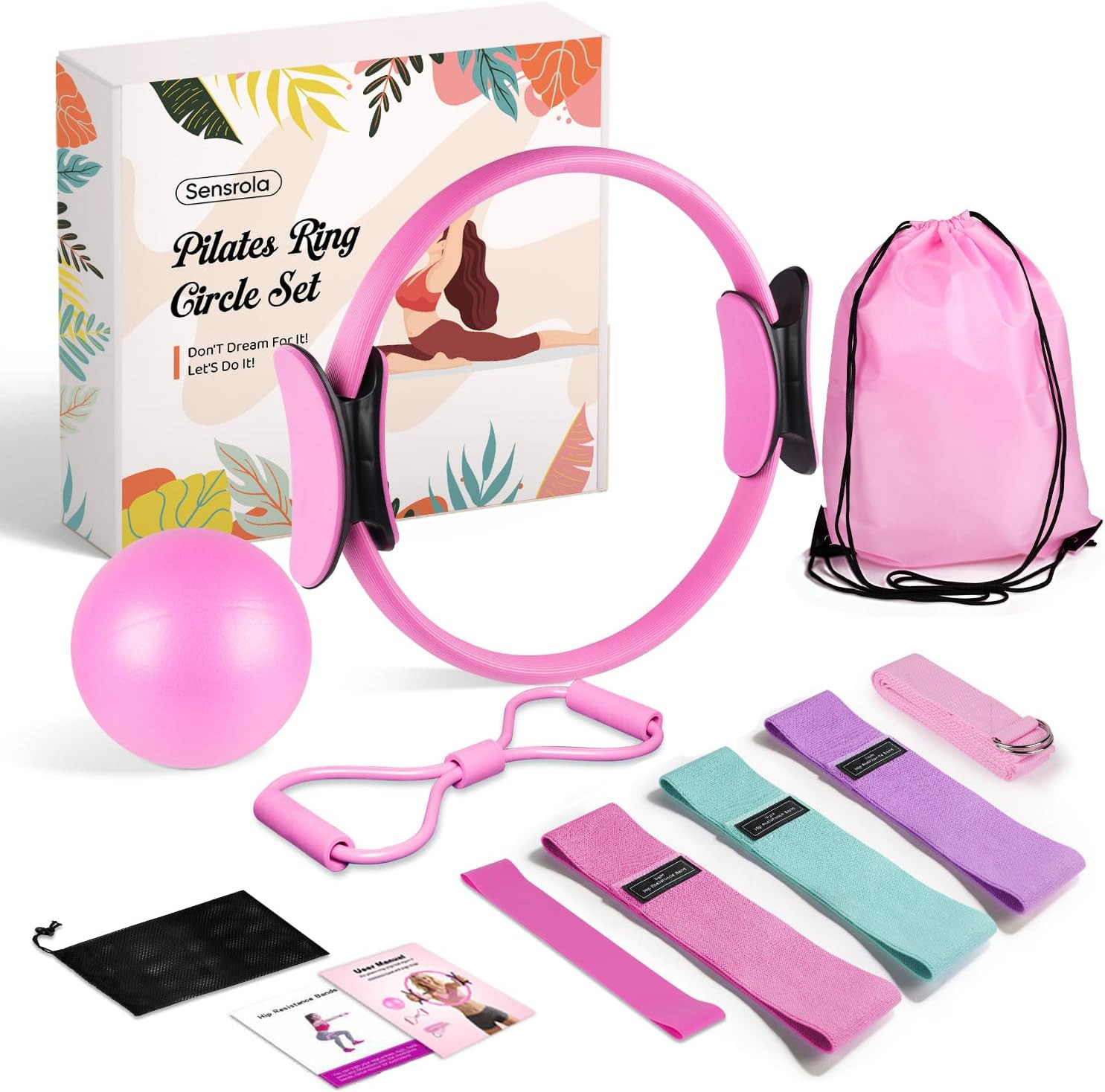 Home Pilates Kit, Pilates Essentials Kit for Women, Pilates Equipment Set with P