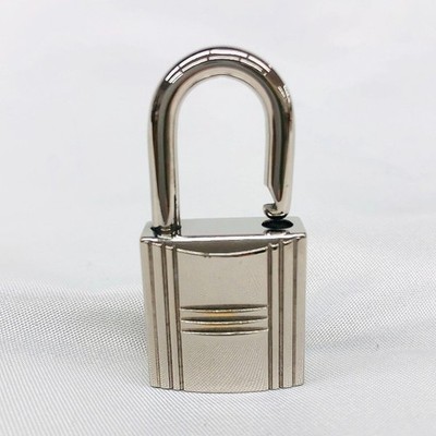 Authentic HERMES Set of Padlock & Key Cadena Silver Charm Number random japan
