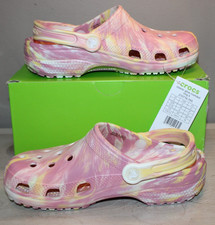 CROCS CLASSIC GLOW IN THE DARK MARBLED CLOGS DAYLILY MULTI YOUTH SZ JR 5 NEW