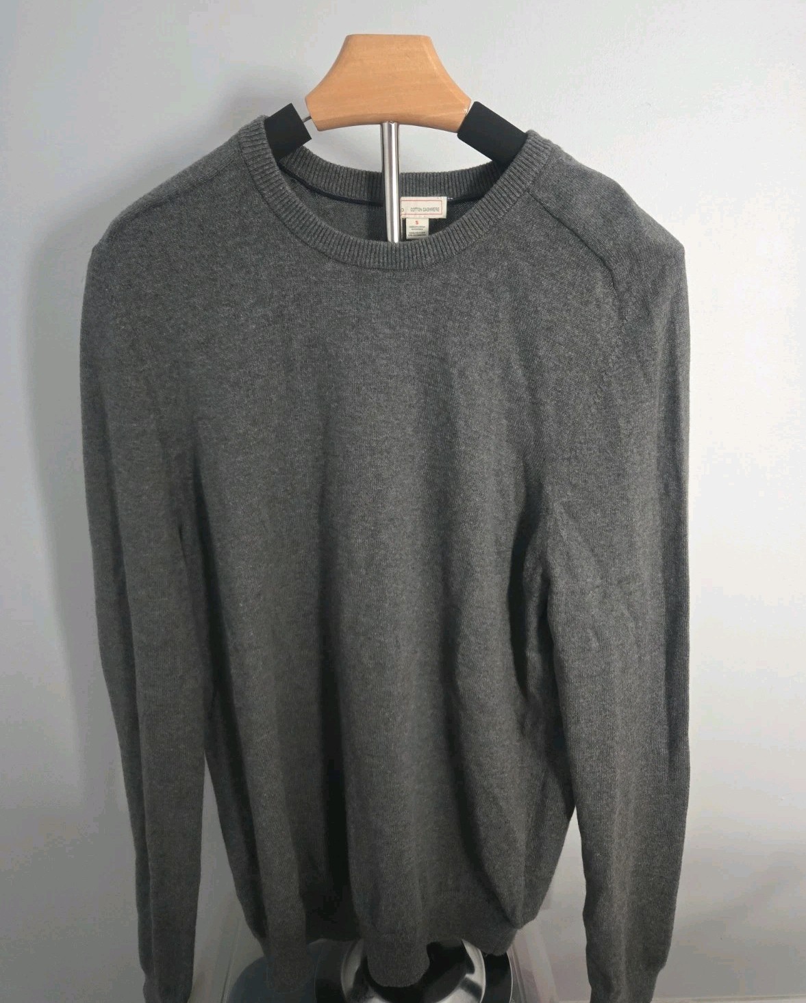 GAP Cotton Cashmere Sweater Mens Small Gray Crewneck Lightweight Knit...