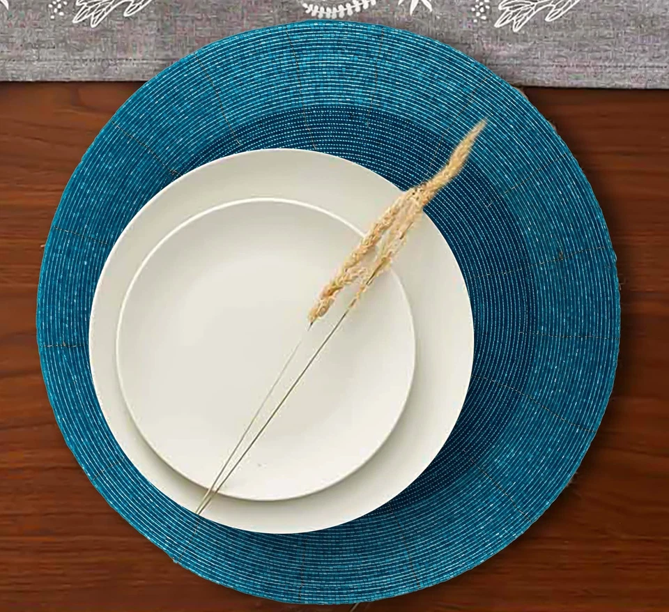 Lightnpro Glitz Beaded Charger Placemat - Turquoise Blue Placemat Set of 4, H... - Image 4 of 4