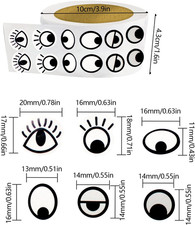 2000 Pieces Eye Stickers Large Googly Eyes Self Adhesive Stickers Labels Blac...