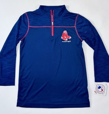 NWT MLB Genuine Merchandise Team Athletics Boston Red Sox 1/4 Zip Youth Sm 6/7