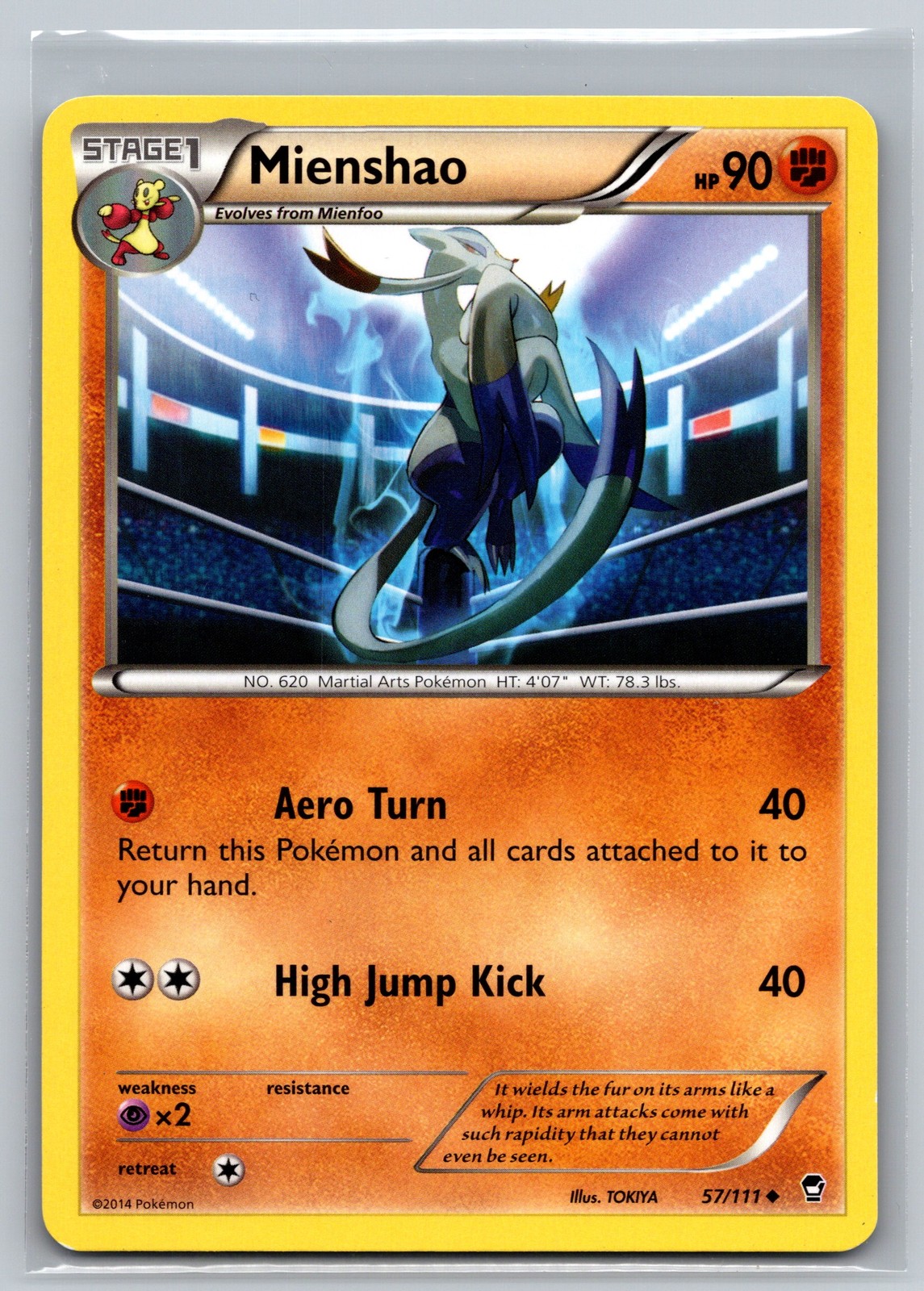 Mienshao 57/111 Furious Fists Fighting Stage 1 Uncommon Pokemon TCG Collectible