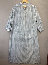 Entireworld Striped Long Sleeve Shirt Dress Mini Cotton Blue White Size S EUC