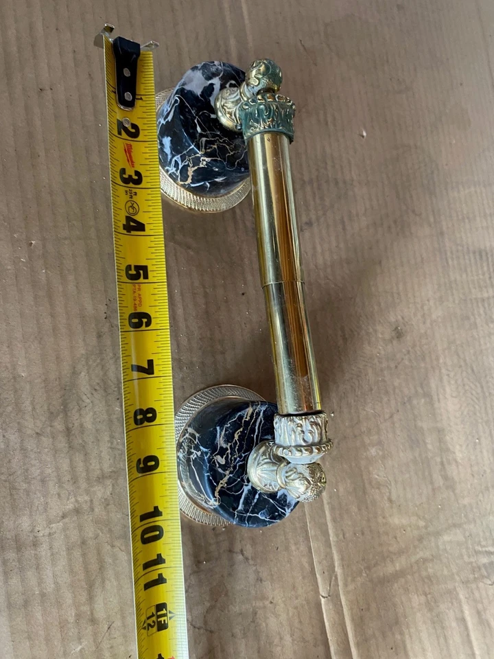 Sheryl Wagner Faucet and Toilet paper holder- gold and marble + Sink - Image 3 of 4