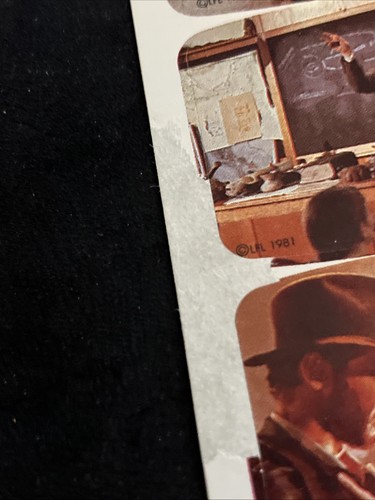 Foglio adesivo vintage anni 80 DBGCI Indiana Jones Raiders Of The List Ark - raro - Foto 11 di 11
