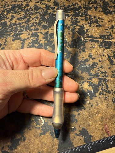 Sensa Zephyr Designer Blue Green Retractable Ballpoint Pen Made In Usa