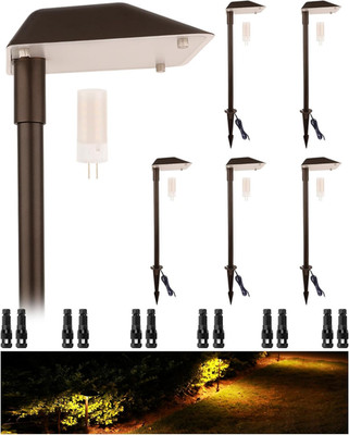 Low Voltage Landscape Path Lights, 12V Outdoor Lighting, 6PK Warm White LED