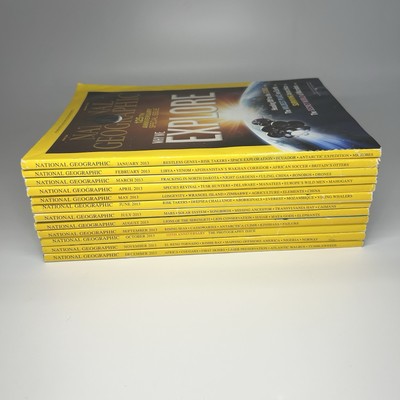 2013 National Geographic Magazine Full Year 12 Issues, Maps & Inserts, Jan-Dec