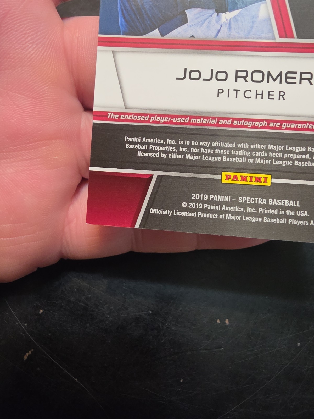 Jojo Romero 2019 Panini Chronicles Spectra Prospect Jersey Auto #/49, Patch Auto view 11